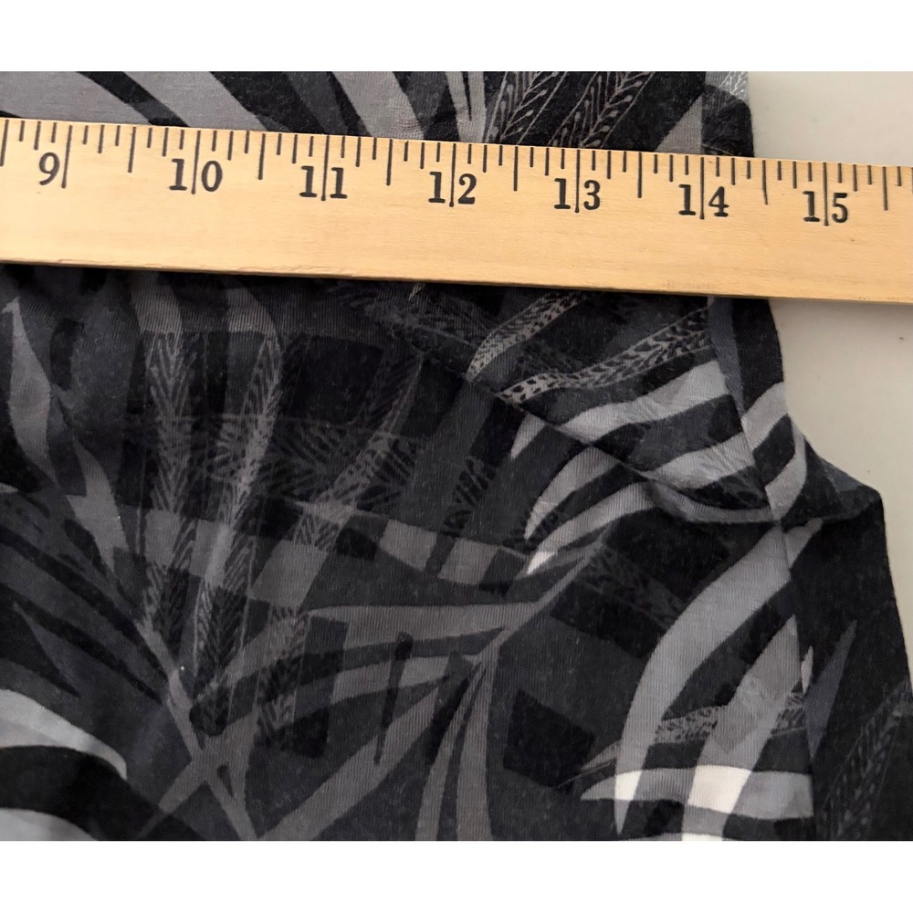 Adrianna Papell Womens Gray Black Tropical Palm Leaf Print Maxi Skirt Size M - Picture 4 of 7